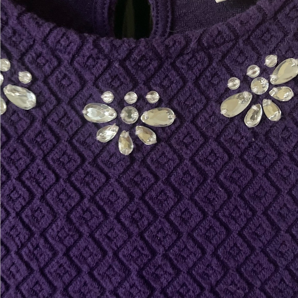 Gymboree Jeweled Fit & Flare Dress Purple Cap Sleeve Sz 6 VGUC - Picture 3 of 4